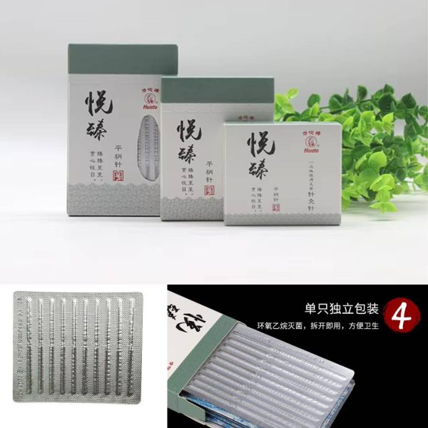 Aguja de acupuntura desechable 25 x 25 mm, de acero inoxidable con mango plano x 100 AGUJAS
